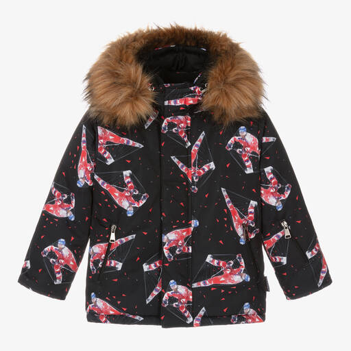 Pilguni-Boys Black & Red Ski Jacket | Childrensalon Outlet