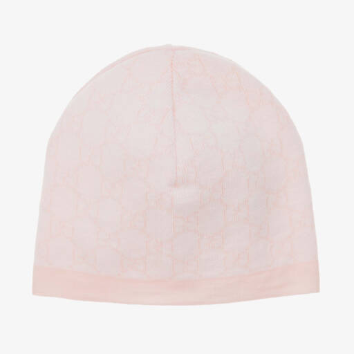 Gucci-Pink & Ivory Wool GG Baby Hat | Childrensalon Outlet