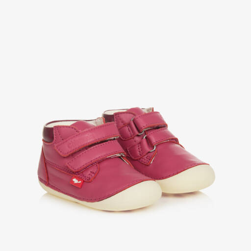 Chipmunks-Pink Leather First-Walker Boots | Childrensalon Outlet