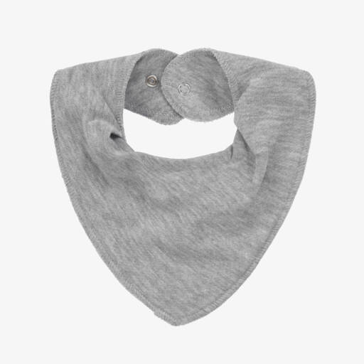 Pippi-Grey Organic Cotton Bandana Baby Bib | Childrensalon Outlet