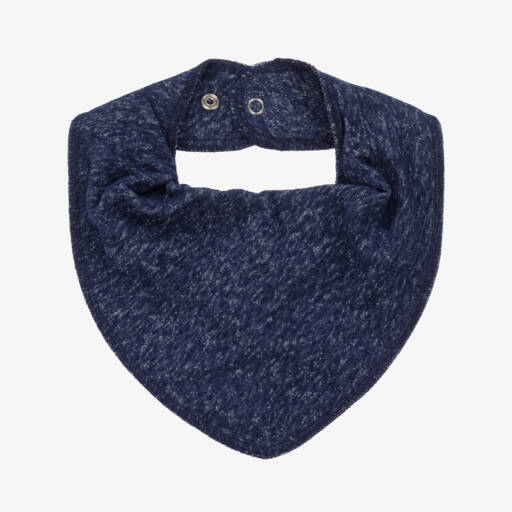 Pippi-Navy Blue Cotton Bandana Baby Bib | Childrensalon Outlet