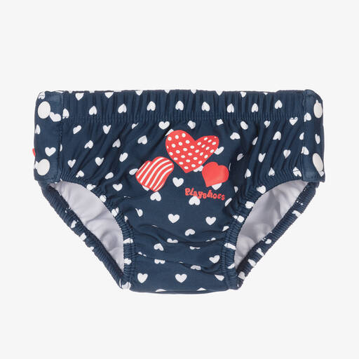 Playshoes-Baby Girls Blue Hearts Swim Pants | Childrensalon Outlet