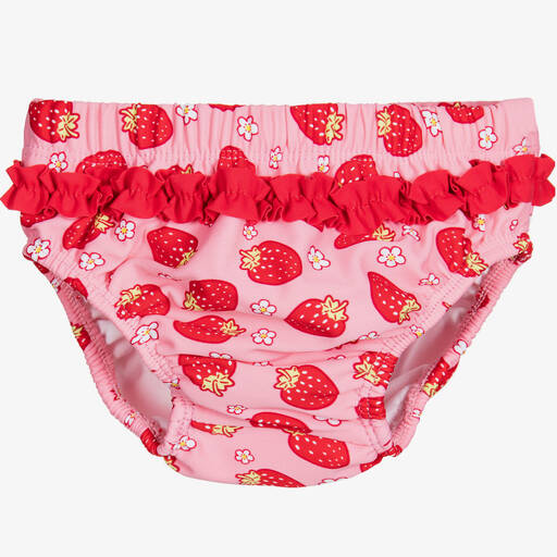 Playshoes-Baby Girls Pink & Red Swim Pants (UPF50+) | Childrensalon Outlet