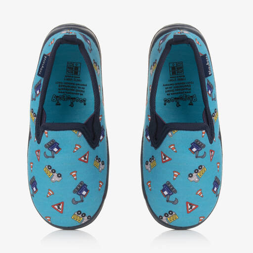Playshoes-Синие тапочки со строительным принтом | Childrensalon Outlet