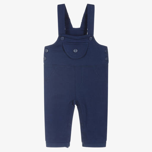 Playshoes-Blue Cotton Baby Dungarees | Childrensalon Outlet