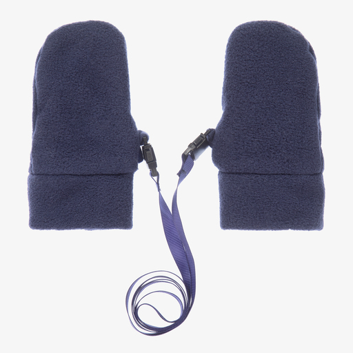 Playshoes-Blue Fleece Baby Mittens | Childrensalon Outlet