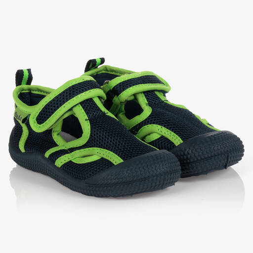 Playshoes-Blue & Green Mesh Aqua Shoes | Childrensalon Outlet