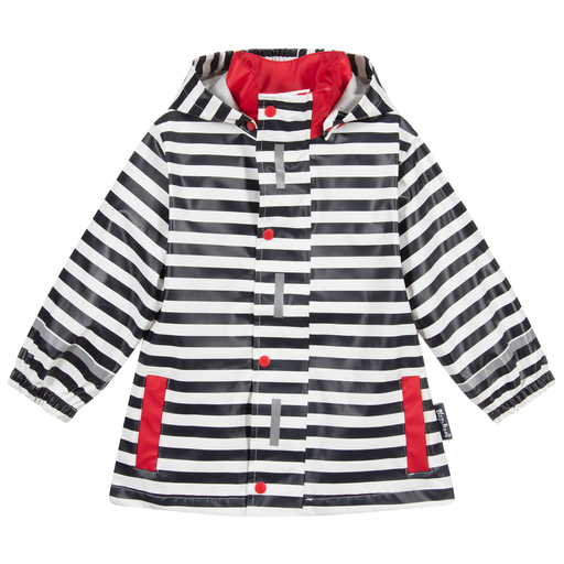 Playshoes-Blue & White Stripe Raincoat | Childrensalon Outlet