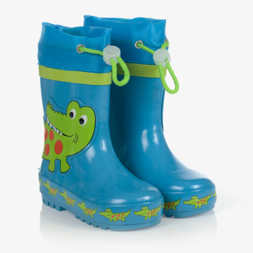 Playshoes-Boys Aqua Crocodile Wellies | Childrensalon Outlet