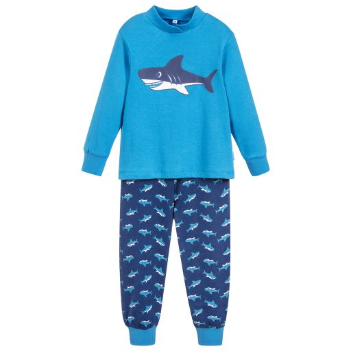 Playshoes-Boys Blue Cotton Pyjamas | Childrensalon Outlet
