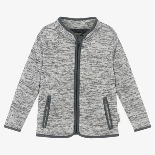 Playshoes-Boys Cozy Grey Knit Zip-Up | Childrensalon Outlet