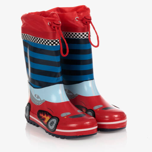 Playshoes-Boys Racing Car Wellies | Childrensalon Outlet