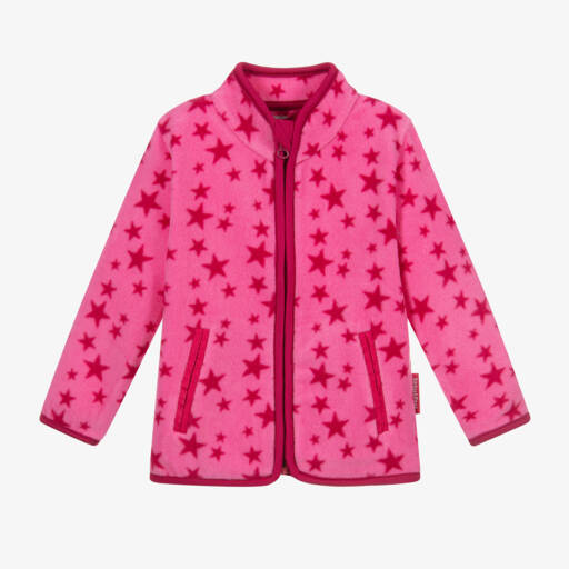Playshoes-Girls Cozy Pink Star Jacket | Childrensalon Outlet