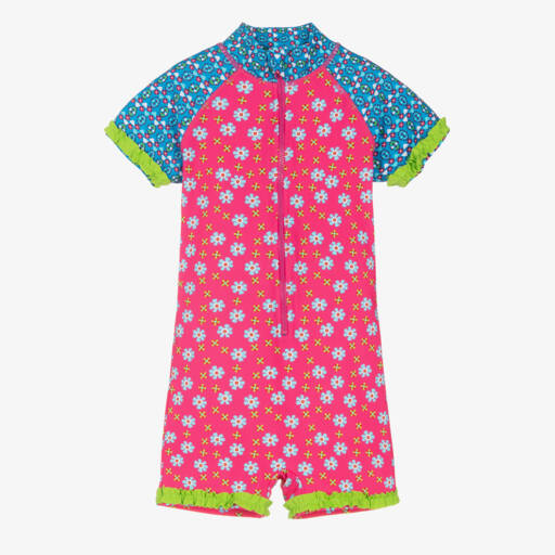 Playshoes-Girls Floral Pink Swim Coverall | Childrensalon Outlet