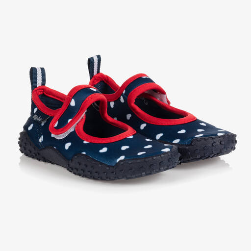 Playshoes-Girls Navy Blue Aqua Shoes | Childrensalon Outlet
