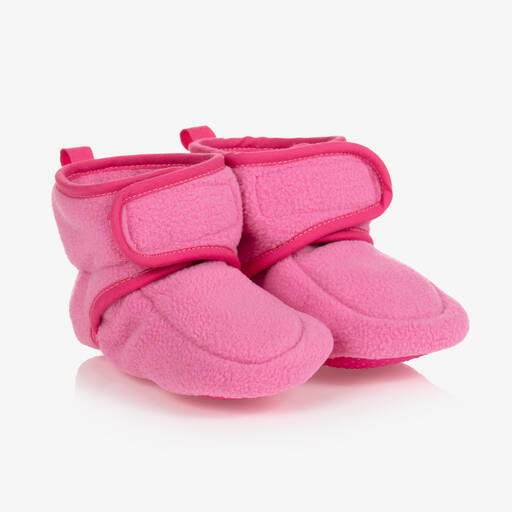 Playshoes-Girls Pink Fleece Baby Booties | Childrensalon Outlet
