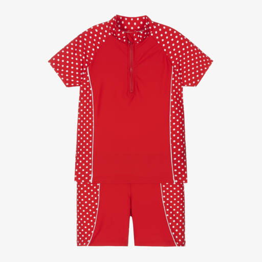 Playshoes-Girls Scarlet Polka Dot Swimwear Set | Childrensalon Outlet