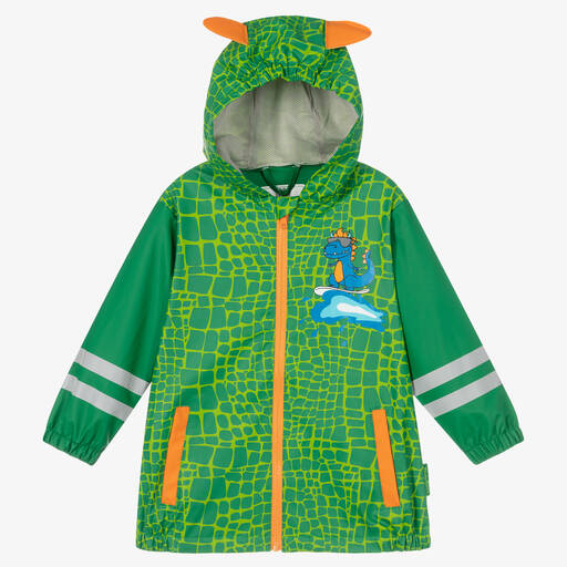 Playshoes-Green Dino Raincoat | Childrensalon Outlet