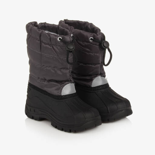 Playshoes-Grey & Black Snow Boots | Childrensalon Outlet