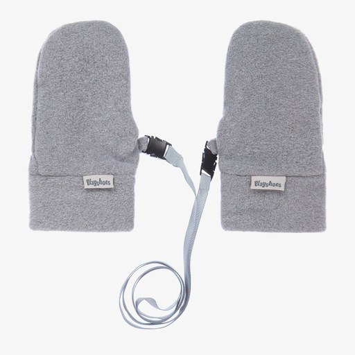 Playshoes-Grey Fleece Baby Mittens | Childrensalon Outlet