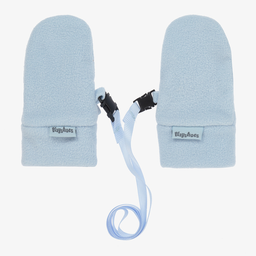 Playshoes-Pale Blue Fleece Baby Mittens | Childrensalon Outlet