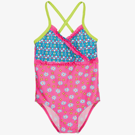 Playshoes-Розово-голубой купальник в цветочек | Childrensalon Outlet
