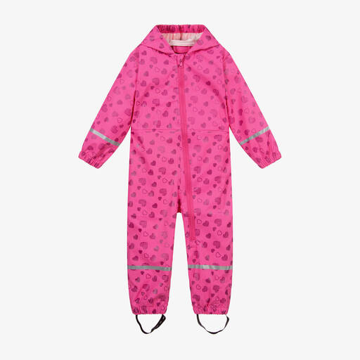 Playshoes-Pink Heart Print Rain Suit | Childrensalon Outlet