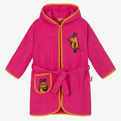 Playshoes-Pink Mouse Towelling Bathrobe | Childrensalon Outlet
