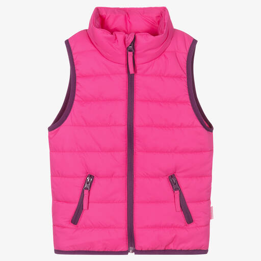 Playshoes-Pink Puffer Gilet | Childrensalon Outlet