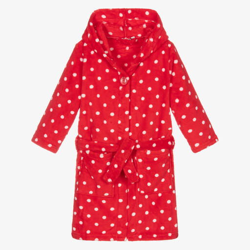 Playshoes-Red Polka Dot Fleece Dressing Gown | Childrensalon Outlet