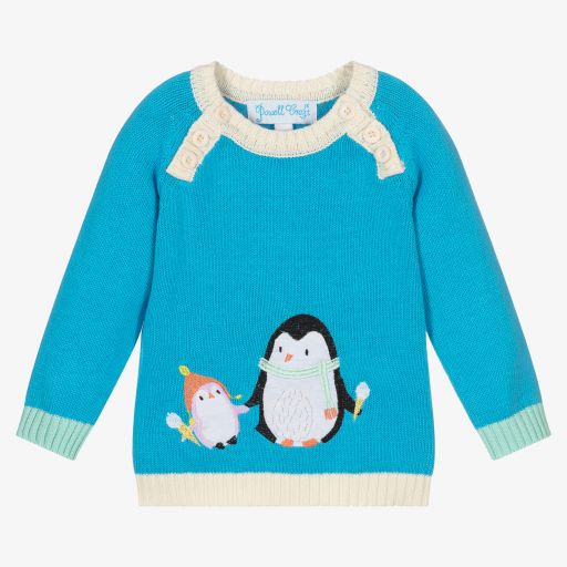 Powell Craft-Blauer Baumwollpullover für Babys | Childrensalon Outlet