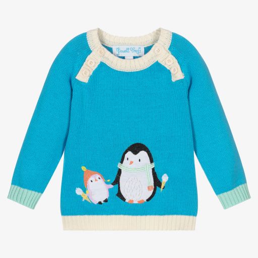 Powell Craft-Pull bleu en coton Bébé | Childrensalon Outlet