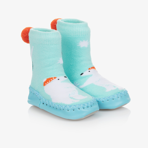 Powell Craft-Blue Polar Bear Slipper Socks | Childrensalon Outlet