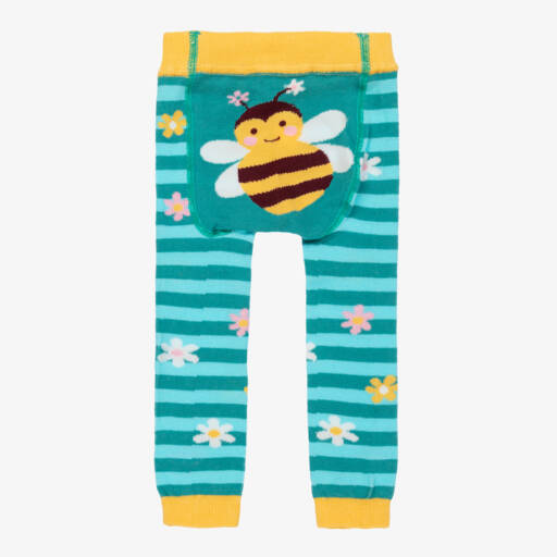 Powell Craft-Girls Striped Blue Knit Leggings | Childrensalon Outlet