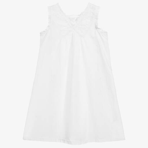 Powell Craft-Girls White Cotton Nightdress | Childrensalon Outlet