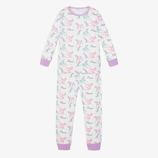 Powell Craft-Girls White Unicorn Pyjamas | Childrensalon Outlet