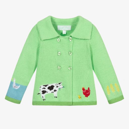 Powell Craft-Green Cotton Baby Pram Coat | Childrensalon Outlet