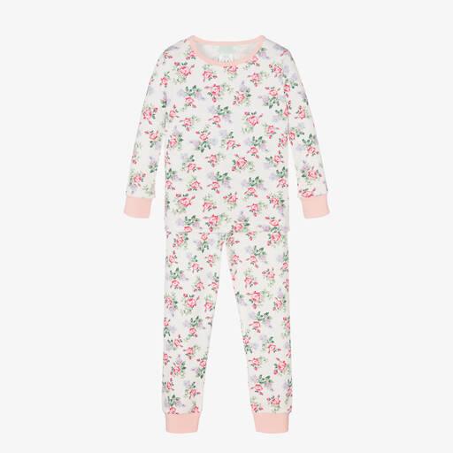 Powell Craft-Ivory & Pink Floral Pyjamas | Childrensalon Outlet