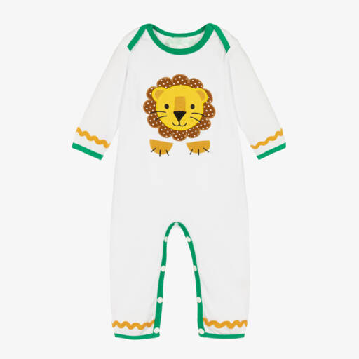 Powell Craft-Белый хлопковый комбинезон со львом | Childrensalon Outlet