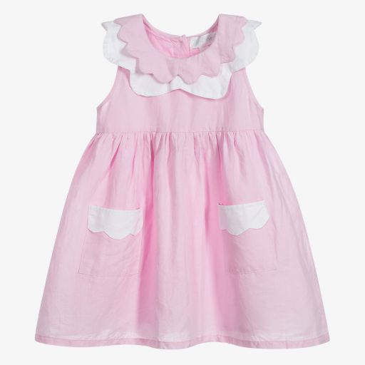 Powell Craft-Pink Linen & Cotton Dress | Childrensalon Outlet