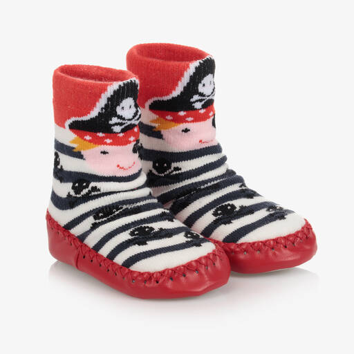 Powell Craft-Red Pirate Slipper Socks | Childrensalon Outlet