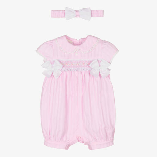 Pretty Originals-Baby Girls Pink Shortie Set | Childrensalon Outlet