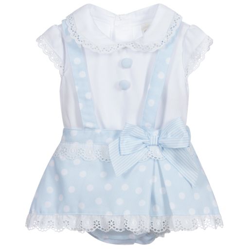 Pretty Originals-Blue & White Dress Set | Childrensalon Outlet