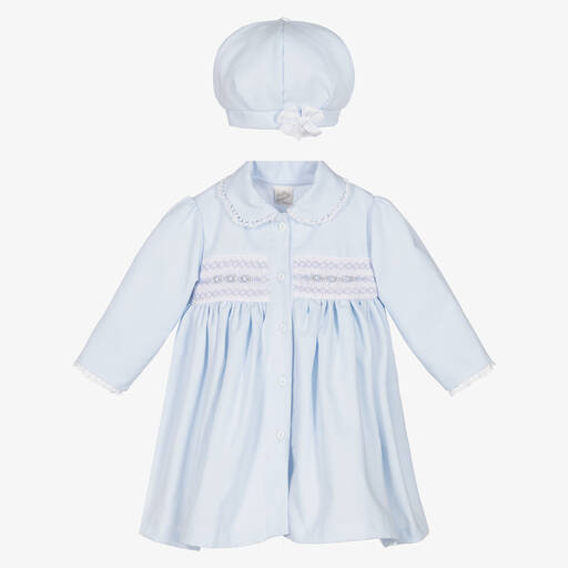 Pretty Originals-Girls Blue Coat & Hat Set | Childrensalon Outlet