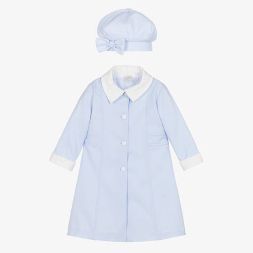 Pretty Originals-Ensemble manteau et bonnet bleu | Childrensalon Outlet