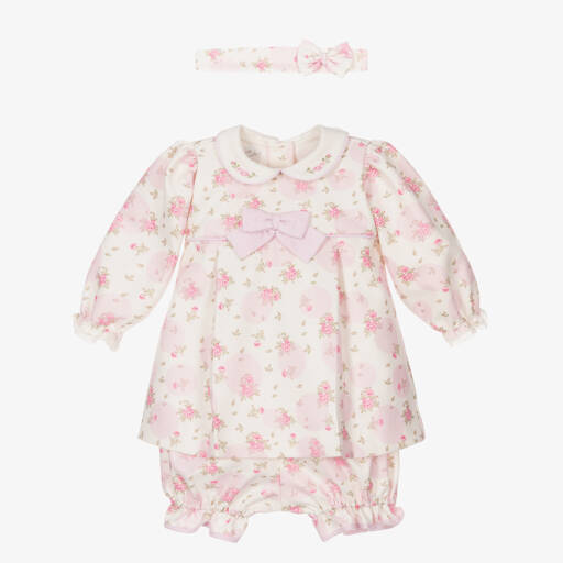 Pretty Originals-Girls Ivory and Pink Floral Ensemble | Childrensalon Outlet