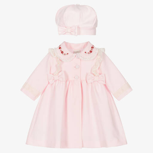 Pretty Originals-Girls Pink Coat & Hat Set | Childrensalon Outlet