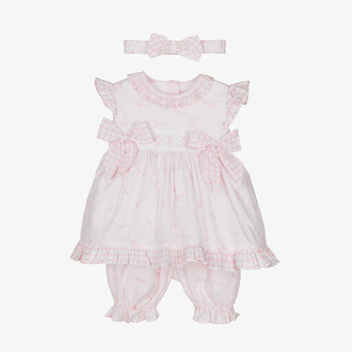 Pretty Originals-Girls Pink Cotton Dress Set | Childrensalon Outlet