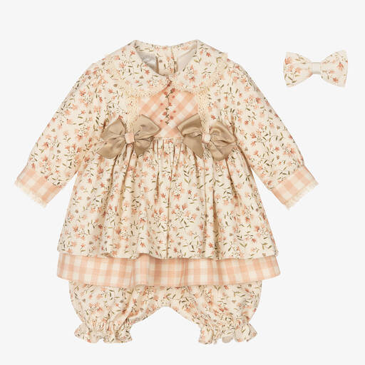 Pretty Originals-Комплект c кремово-розовым платьем в цветочек | Childrensalon Outlet