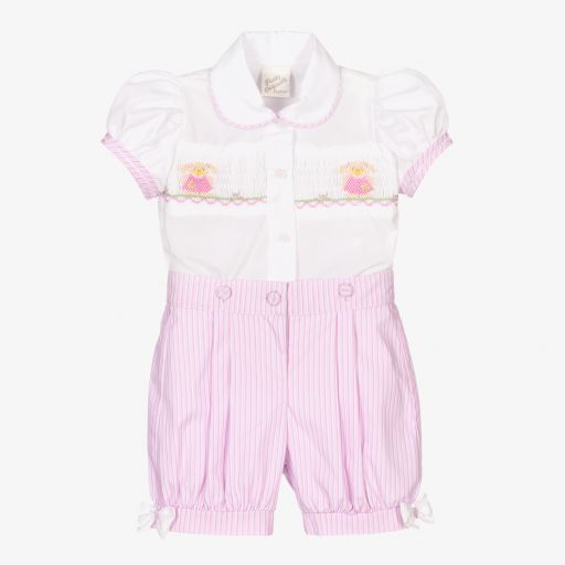 Pretty Originals-Rosa, gesmoktes Shorts-Set (M) | Childrensalon Outlet